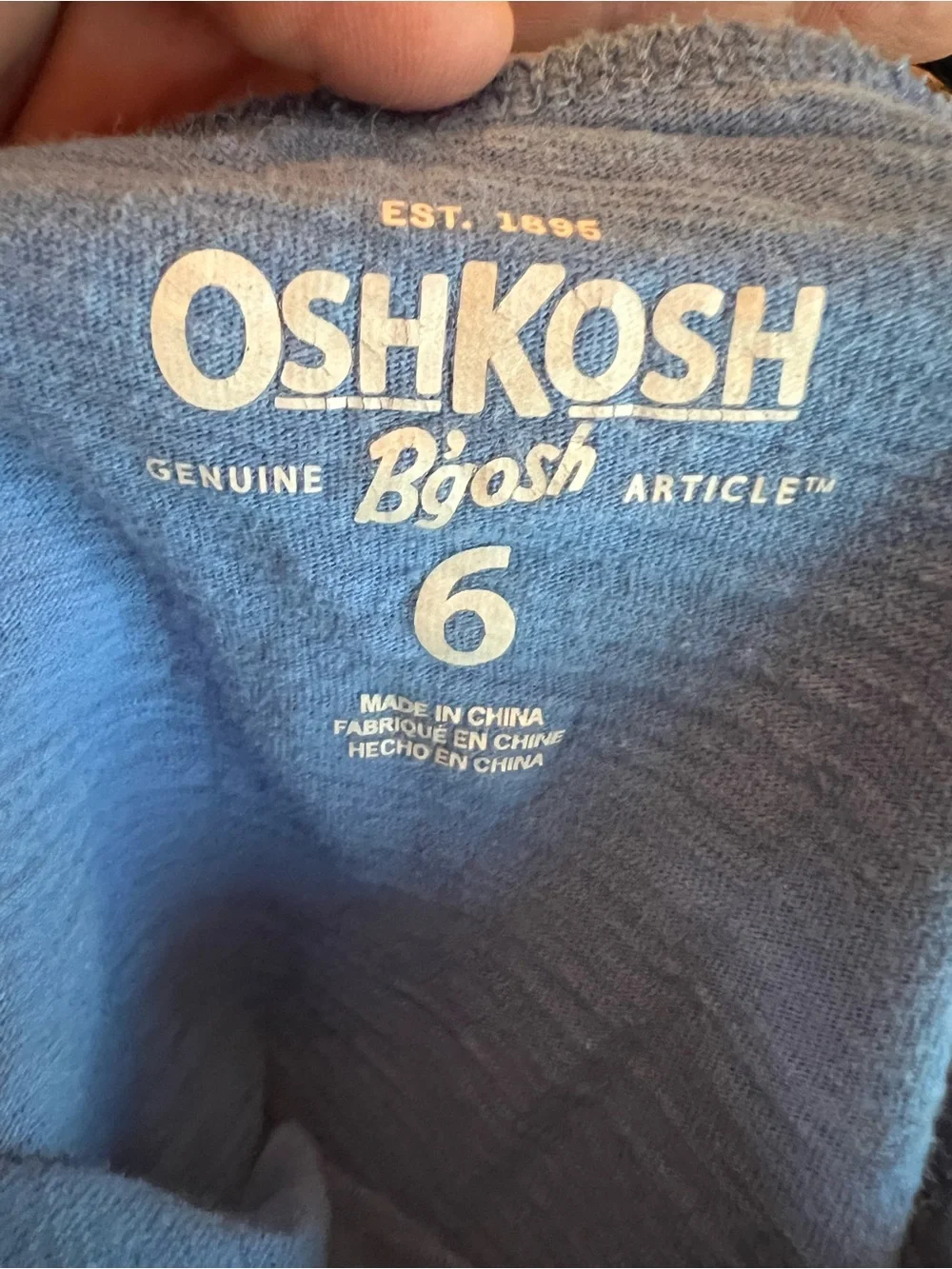 Summer Kids OshKosh B'gosh Blue Tee with Pink Heart Graphic size 6
